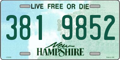 NH license plate 3819852