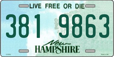NH license plate 3819863