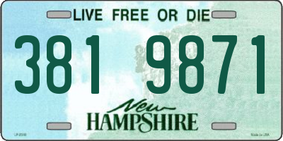 NH license plate 3819871