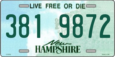 NH license plate 3819872