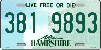 NH license plate 3819893