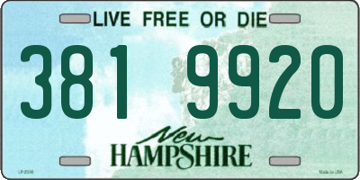 NH license plate 3819920