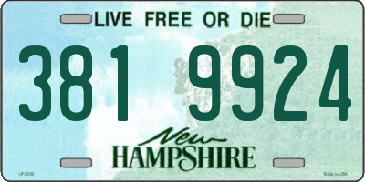 NH license plate 3819924