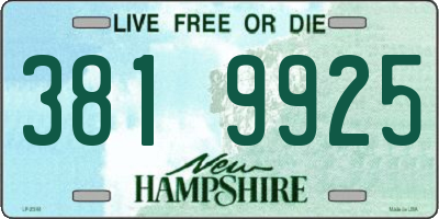 NH license plate 3819925