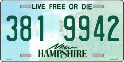 NH license plate 3819942