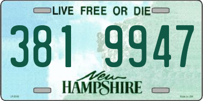 NH license plate 3819947