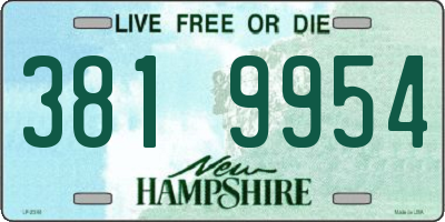 NH license plate 3819954