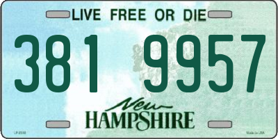 NH license plate 3819957