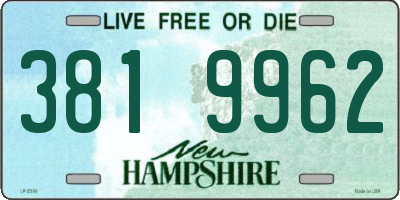 NH license plate 3819962