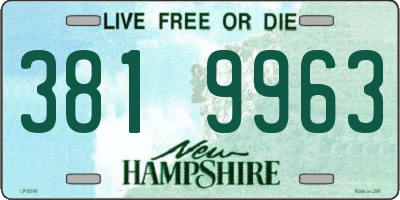 NH license plate 3819963