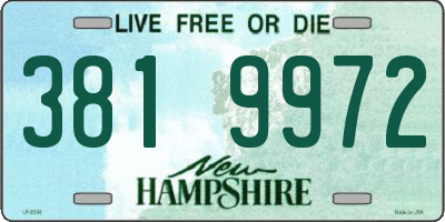 NH license plate 3819972