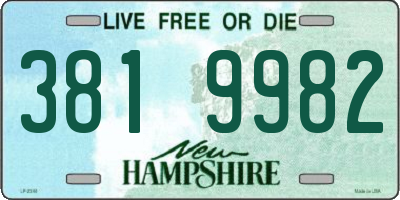 NH license plate 3819982