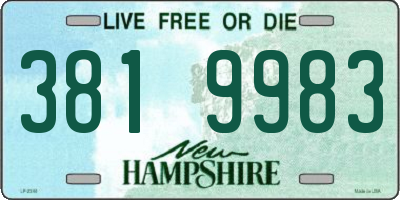NH license plate 3819983