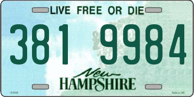 NH license plate 3819984