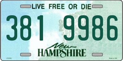 NH license plate 3819986