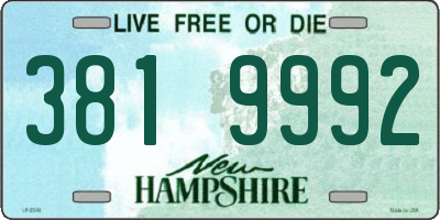 NH license plate 3819992