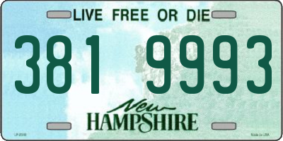 NH license plate 3819993