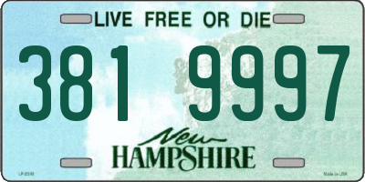 NH license plate 3819997