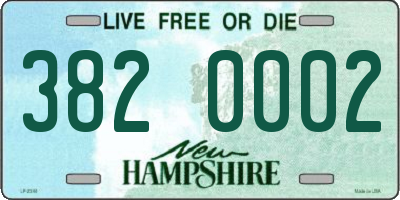 NH license plate 3820002