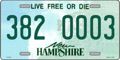 NH license plate 3820003