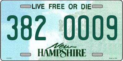 NH license plate 3820009