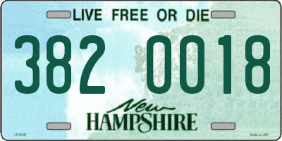 NH license plate 3820018