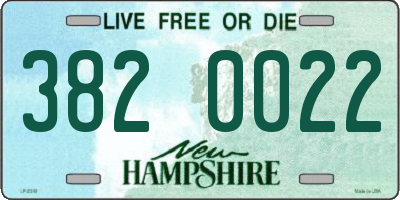 NH license plate 3820022