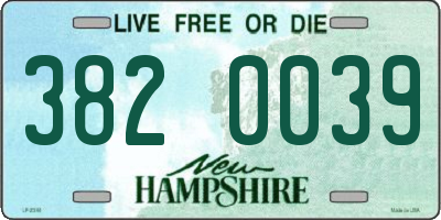 NH license plate 3820039