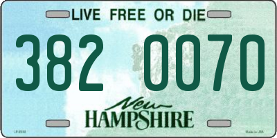 NH license plate 3820070