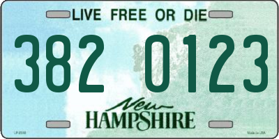 NH license plate 3820123