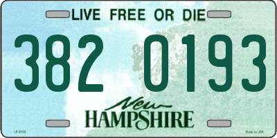 NH license plate 3820193