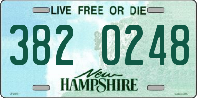 NH license plate 3820248