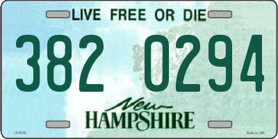 NH license plate 3820294