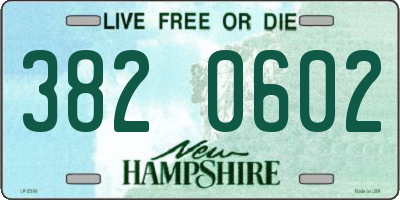 NH license plate 3820602