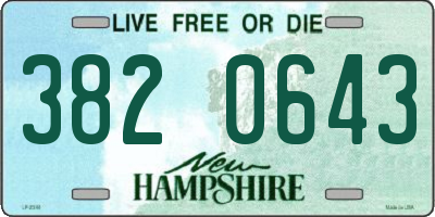 NH license plate 3820643