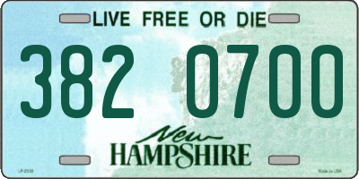 NH license plate 3820700