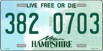 NH license plate 3820703