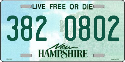 NH license plate 3820802