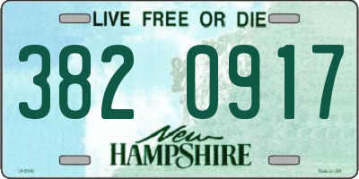 NH license plate 3820917