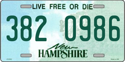 NH license plate 3820986