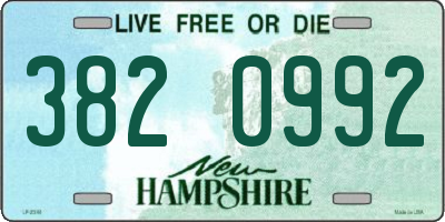 NH license plate 3820992