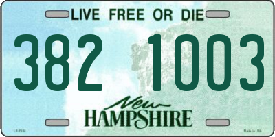 NH license plate 3821003