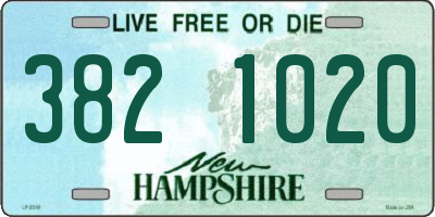 NH license plate 3821020
