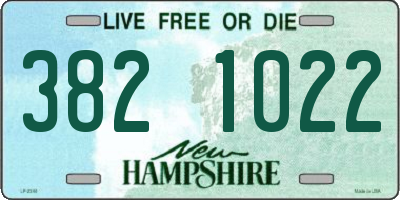 NH license plate 3821022