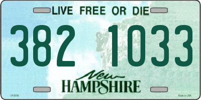 NH license plate 3821033