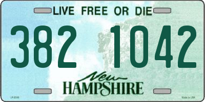 NH license plate 3821042