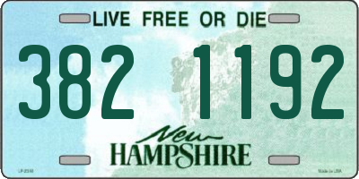 NH license plate 3821192