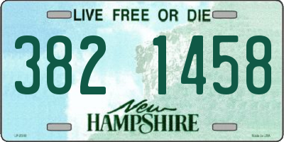 NH license plate 3821458