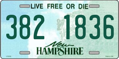 NH license plate 3821836