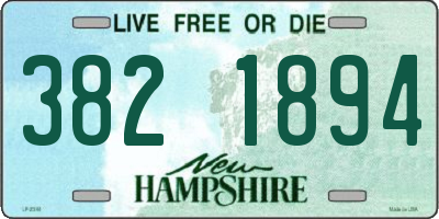 NH license plate 3821894